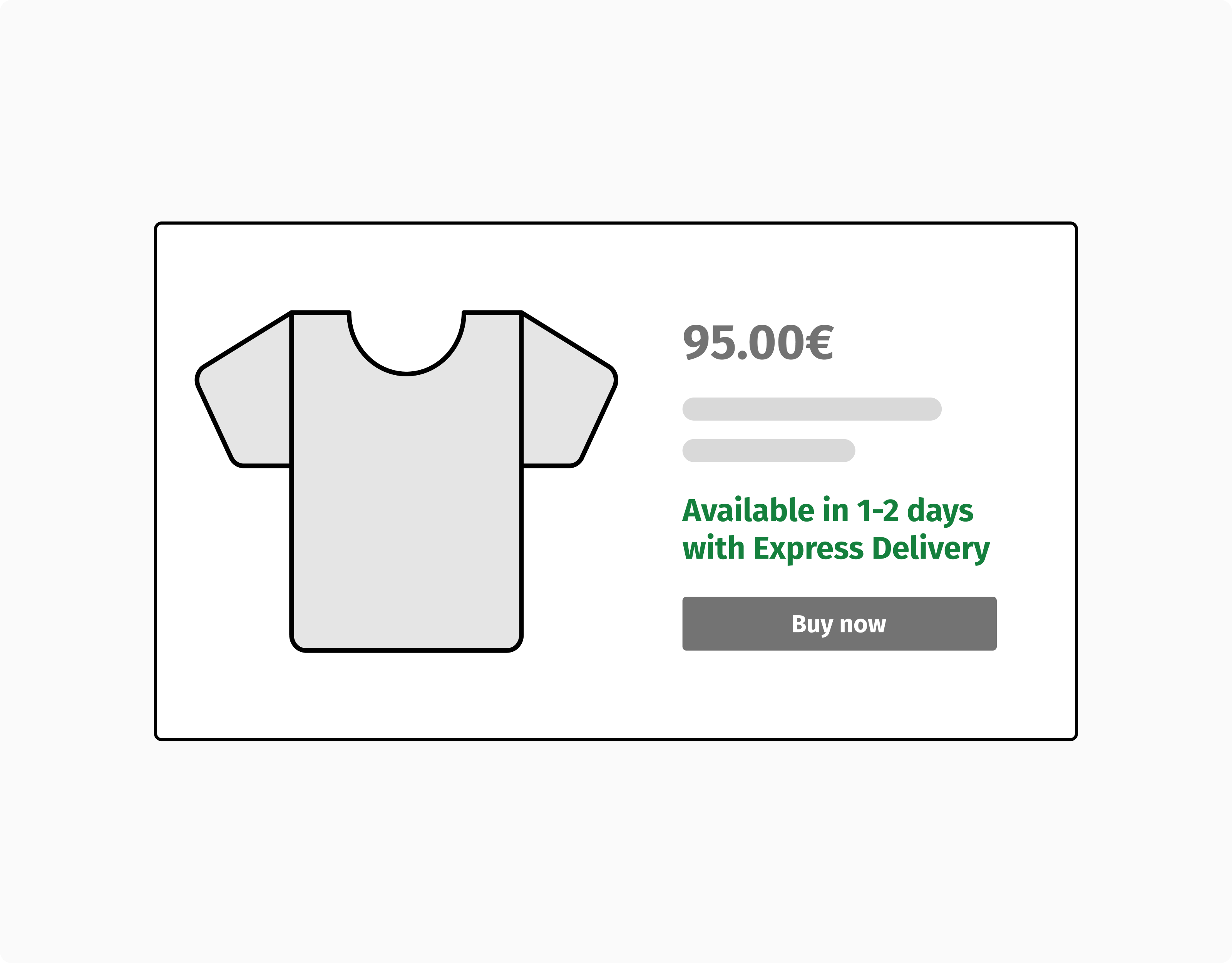 A product page that shows a message about availability.