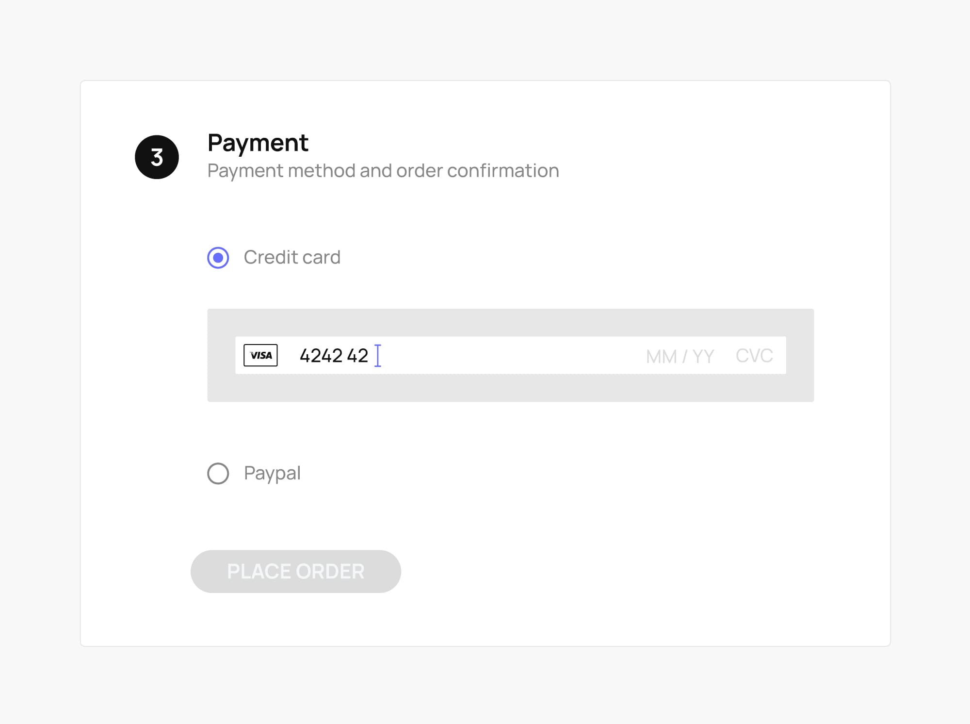 Adding payment details.
